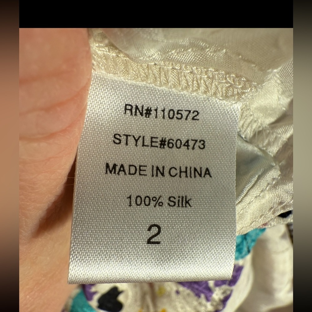Tibi Silk Floral Ruched Zip Mini Dress Size 2 - Picture 7 of 7